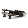 Zapatos de vestir tacon bajo destalonado de mujer bicolor beige y negro X-5333