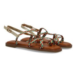 Sandalias planas cómodas trenzadas para mujer multicolor 1U4
