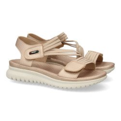 Sandalias planas cómodas para mujer color champan 23K1688