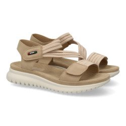 Sandalias planas cómodas para mujer color kaki 23K1688