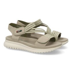 Sandalias planas cómodas para mujer color verde 23K1688
