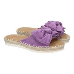 Sandalias planas cómodas para mujer pala con lazo color lila FB-5056