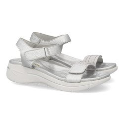Sandalias plateadas planas cómodas para mujer HLS-0691