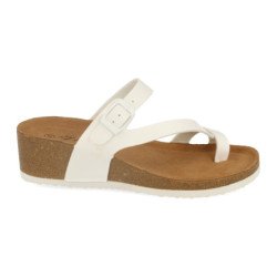 Sandalias de cuña bio tipo esclava mujer color blanco M-28