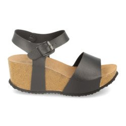 Sandalias bio plataforma pala simple para mujer color negro M-77