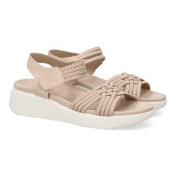 Sandalias planas cómodas para mujer color nude NS-5150