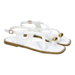 Sandalias planas para mujer cómodas color blanco TC-1U1