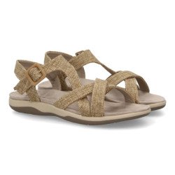 Sandalias planas cómodas para mujer color taupe VR5-1655
