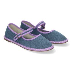 Alpargata veneciana estilo merceditas para mujer color azul YSD