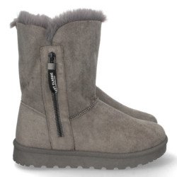 Botas australianas forradas en pelo y cremallera mujer color gris