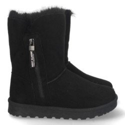 Botas australianas forradas en pelo y cremallera mujer color negro