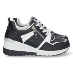 Zapatillas de cuña mujer color negro